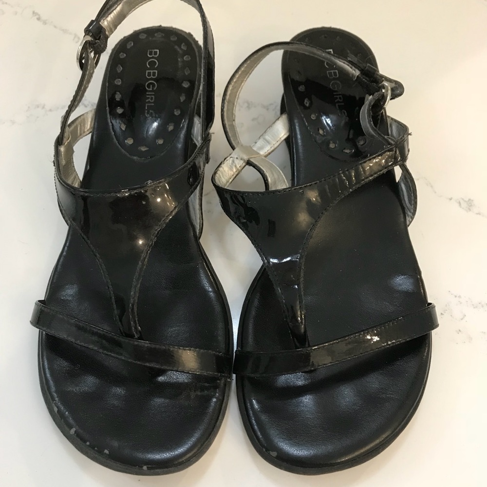 BCBG Black Patent Sandals